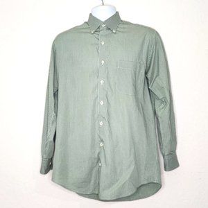 Peter Millar Seaside Finish Button Down Shirt Long Sleeve Green Checks